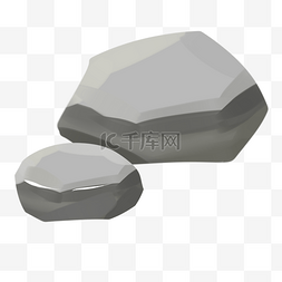 灰色石块图片_手绘简洁的石块插画