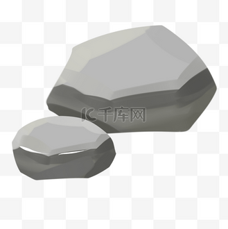 手绘简洁的石块插画