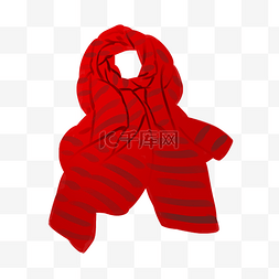 红色女士围巾插画