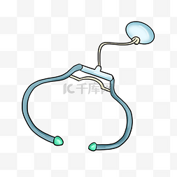 医学用品元素图片_卡通医生听诊器插画