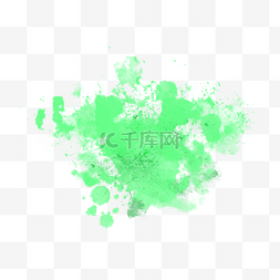 绿色水墨喷溅素材图