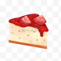 甜点食物造型元素图片_卡通草莓果酱蛋糕元素