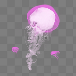 透气光感图片_紫色浮游生物水母章鱼元素