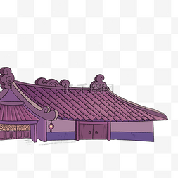 手绘中国风房屋图片_古代房屋卡通png素材