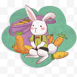 狐狸小猪图片_质感个性动物插画兔子