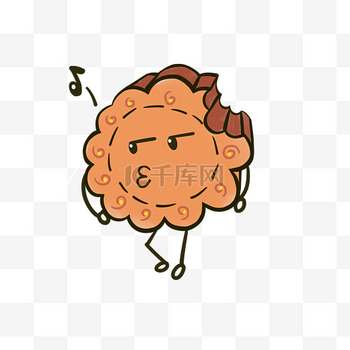 中秋节咬一口月饼表情Q版月饼吹口哨免抠PNG