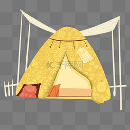 黄色圆弧帐篷
