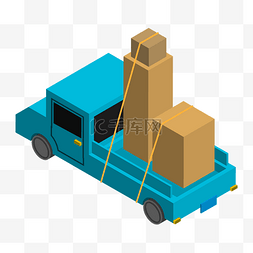装货卸货图片_交通蓝色的送货车
