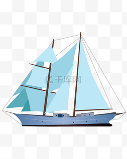 水墨小船素材图片_手绘矢量卡通帆船