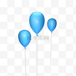 亮蓝色立体气球装饰