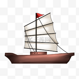 运输大帆船装饰插画