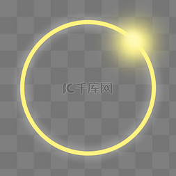 圆形科技光圈图片_金黄色耀眼鲜艳圆形光