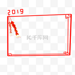 新年花纹2019图片_红色新年边框