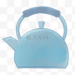 卡通背景小清新图片_绿色小清新水壶茶壶