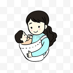 手绘卡通母婴素材图片_妈妈婴儿母婴健康