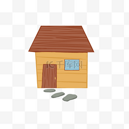 蓝色简约图高清图图片_卡通手绘可爱小房子免扣高清图