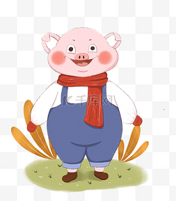 粉红猪猪年图片_手绘新年生肖猪
