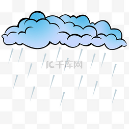 天气预报插画图片_阵雨天气卡通插画