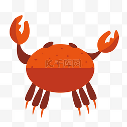 红色的螃蟹手绘插画
