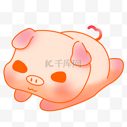 猪卡通形象图片_冬季春节2019猪年新风格猪猪卡通pn