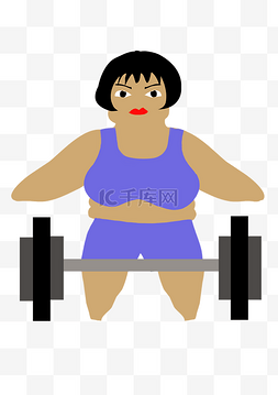 运动胖女人图片_黑胖女人减肥举重