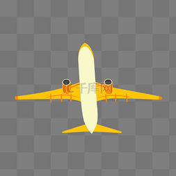 黄色起飞飞机插图