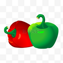 红菜椒图片_手绘有机蔬菜菜椒
