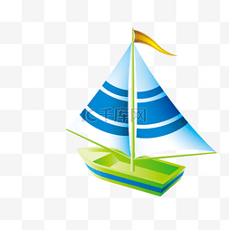 帆船彩色图片_彩色手绘卡通玩具帆船设计