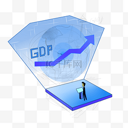 蓝色钱币图片_金融经济GDP的插画
