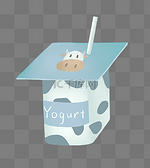 一盒原味酸奶插画
