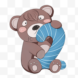 小熊和数字2插画