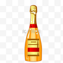 橙色的瓶装香槟