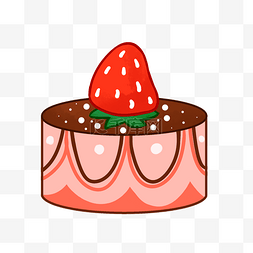 草莓蛋糕插画图片_巧克力草莓蛋糕插画