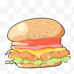 美食快餐汉堡插画