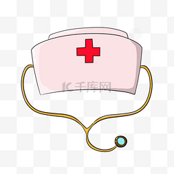 粉色创意护士帽子卡通