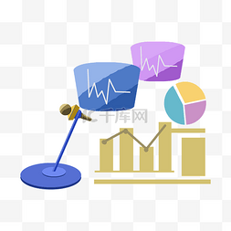 柱状分析图图片_新闻麦克风和折线图