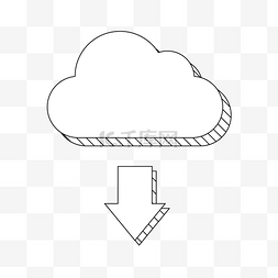 手绘卡通黑色箭头图片_手绘卡通云朵箭头