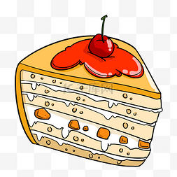 美味的樱桃蛋糕插画