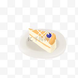 蓝莓芝士蛋糕插画