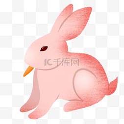 粉色手绘卡通动物图片_手绘矢量可爱小清新中秋节月兔兔