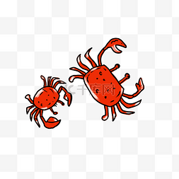 熟螃蟹手绘简笔画