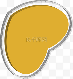 ai矢量扁平卡通心形状装饰图案黄