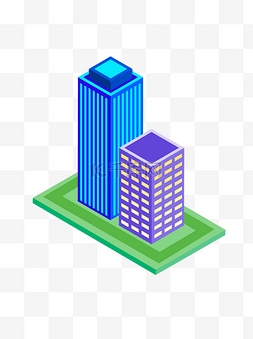 科技城市大楼图片_2.5d科技创意建筑可商用