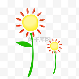 矢量向日葵图片_卡通黄色花朵素材图