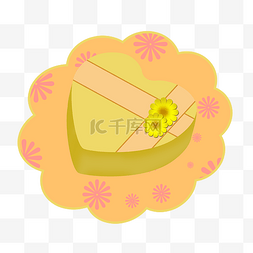 黄色爱心蛋糕插画插画