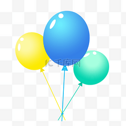 蓝色装饰图片_彩色气球矢量元素