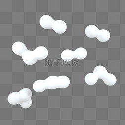 云质感图片_c4d白色球形圆漂浮