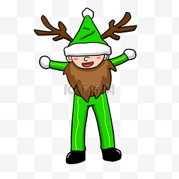 创意圣诞帽子图片_圣诞节绿色的圣诞人物