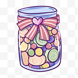 粉色装饰糖果图片_漂亮的糖罐手绘插画