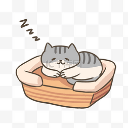 睡觉猫咪图片_睡觉灰色猫咪